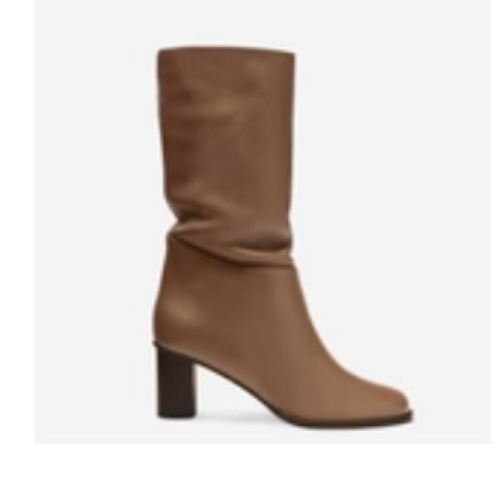 Tamara Mellon Kickback Mid Calf Boot Size 38 in Cognac